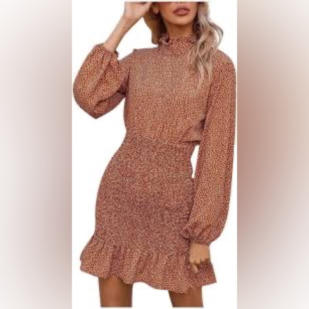 Elegant Brown Long Sleeve Dress C+D+M NWT. SIZE S